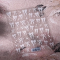 Sticker ongle 5D relief nœud en mousseline blanche TS-4019 avec étoiles scintillantes - Nœud en Fil Léger (TS-4019)