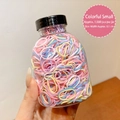 Barattolo di 1000 mini elastici per capelli colorati macaron per bambine - Barattolo / 2# Colorato Piccolo Ispessito (1000 Pezzi)