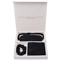 Black 100% mulberry silk gift set featuring sleep mask, scrunchie and pillowcase - Black