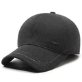 Gorra de béisbol de invierno para hombre gris oscuro con forro polar y orejeras - Ajustable / Gris