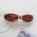 Pink rectangular children's sunglasses with gradient lenses for outdoor sun protection - Rice Pink
