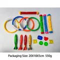 18-piece diving toy set with colorful rings, sticks, torpedoes and gems for pool fun - 18-Piece Set
