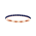 Elegance rose gold stainless steel ring featuring a row of sparkling blue zircons - September Royal Blue - Rose Gold