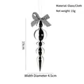 Christmas glass ornament with black and white stripes, ribbon bow, and tiered spire design - 19cm Style 08 Black & White Spiral (Single)