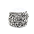 Polished silver beaded cable chain on a white spool for DIY jewelry making and crafts - Chain Width 2 Beads Diameter 4 / White K/Silver