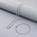 Ensemble chaîne à maillons gourmette en acier inoxydable argenté poli - Parure Collier et Bracelet / 3mm / 20cm / Acier