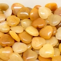 Polished yellow agate and orange jade heart stones for gifts and home decor - Yellow Jade