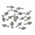 Set of 14 vintage silver alloy key pendants for DIY jewelry making and necklaces - 10X23mm (Pattern Key)