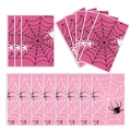 Pink Spider-Girl themed birthday party stickers and cards set, 16 pieces for girls halloween - Pink Spider Gift Bags 10pcs