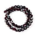 Dark purple evil eye glass beads for DIY bracelet and jewelry making projects - Deep purple