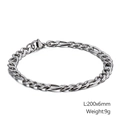 Silver stainless steel NK curb chain bracelet for men and women, 200x6mm size - Steel Color Figaro Chain (KB126630-Z)
