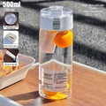 White 500ml borosilicate glass water bottle with silicone handle and tea infuser - Borosilicate Glass/304 Stainless Steel / 500ml / White (Medium Clear Glass)