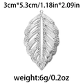 Silver hollow leaf pendant in 304 stainless steel with hammered texture, 3cm x 5.3cm - Silver-Hollow Leaf (TP0806-01)