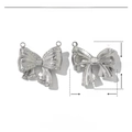 Edelstahl-Anhänger in Schleifenform mit 20mm Größe und 2,7g Gewichtsangabe im Detail - VG448 Silber Strass Schleife