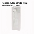 White rectangular gift paper bag with transparent window and handles, size 8.5x13x36cm - Mini Window Bag White