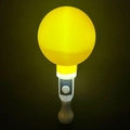 Glow stick with yellow heart light and white ergonomic handle with button controls - Round Sand Ball Wand Yellow