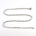Collier chaîne Figaro en acier inoxydable argenté avec fermoir mousqueton solide - 0.8mm x 40+5cm / Argenté
