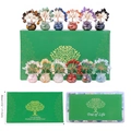 Variety of handmade natural crystal tree of life ornaments in a colorful gemstone set - Set of 12 Tree of Life Collection