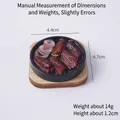 Miniature food keychain with realistic braised chicken wings and squid rings on tray - Chicken Wings Teppanyaki - No Keychain