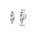 Silver stainless steel seahorse charm pendant with detailed dimensions 16mm x 5.5mm - Seahorse - Silver