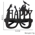 Black felt Halloween glasses featuring Happy Zombie hand and tombstone decorations - Tombstone Happy