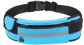 Waterproof electric blue running waist pack with reflective strip and earphone hole - Blue