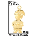 Detail showing 22mm x 9mm gold boy charm dimensions and 0.8g weight on white background - Boy Pendant - Gold