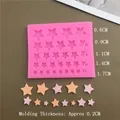 Stampo in silicone a stella rosa con cinque misure da 0,6 cm a 1,7 cm per il fai-da-te - Stampo Bordo Stella