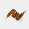 Adjustable wide canvas shoulder strap in caramel brown with gold metal swivel hooks - Brown Strap Gold Buckle / Width 5cm Length 70cm