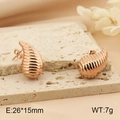 Water drop earrings with hollow screw texture in elegant rose gold finish - Rose Gold (KE112502-KFC)