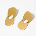 Modern gold plated stainless steel geometric earrings with a polished fluid finish - Gold (KD3159)