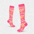 Pink and orange camo compression socks with reinforced heel and ribbed cuffs - S/M / Camouflage C (Pink Orange)