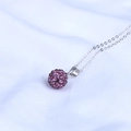 Elegante S925 Silberkette mit einem funkelnden lila Kristall-Pave-Kugelanhänger - Nur Anhänger (Keine Kette) / 8mm / Lila