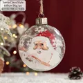 Boule de Noël en verre de 8x9cm avec motif Père Noël peint et neige artificielle - Père Noël / 8cm