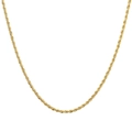 Primer plano detallado de un collar de cadena de cuerda torcida en acero dorado - Dorado - Cadena de Cuerda