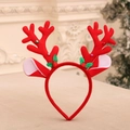 Christmas reindeer antler headband with red velvet, green sequins and festive bells - Red Antlers with Bells