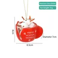 Red mug glass Christmas ornament featuring snowman hot cocoa and winter wishes - Style 03-Red Snowman Mug