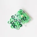 Green high-elastic seamless hair ties set in various shades with daisy pattern bag - 50Pcs/Bag / Green System