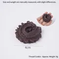 Chocolate brown swirl cookie model keychain, 4cm diameter realistic food accessory - Spiral Cookie / No Buckle