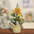 Glänzender Stoff Mini Baum - Gold