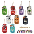 Kit pittura diamante 9 pezzi Halloween con barattoli spettrali e gemme colorate - Decorazione appesa in corda di canapa (set da 9 pezzi)