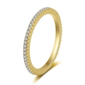 Minimalist 925 sterling silver eternity ring featuring sparkling pavé diamonds in gold finish - US 5 / Gold