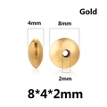 Golden stainless steel abacus spacer beads in 8x4mm size with 2mm hole for DIY jewelry - 8mm / Gold
