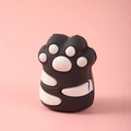 Taille-crayon mignon patte de chat noir et blanc avec finition silicone mate - Noir