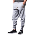 Men's solid heather grey joggers with drawstring waist and ribbed cuffs in a relaxed fit - S / Light Gray