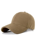 Classic khaki oversized baseball cap with a curved brim and premium twill cotton fabric - Light Brown