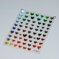 Holographic heart nail art stickers with rainbow laser finish and self-adhesive backing - 3D Embossed Solid Heart - Holographic (M-007-Laser)