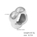 Chunky silver stainless steel bubble flower ring with high-polished four-sphere geometry - US 6 / Silver