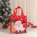 Sacchetto regalo di Natale rosso in TNT con stampa Babbo Natale per pacchetti festa - Babbo Natale (5006-2) / 36*32*12cm