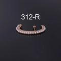 Boucles d'oreilles élégantes en acier or rose avec perles synthétiques et fermoir boule - Or rose